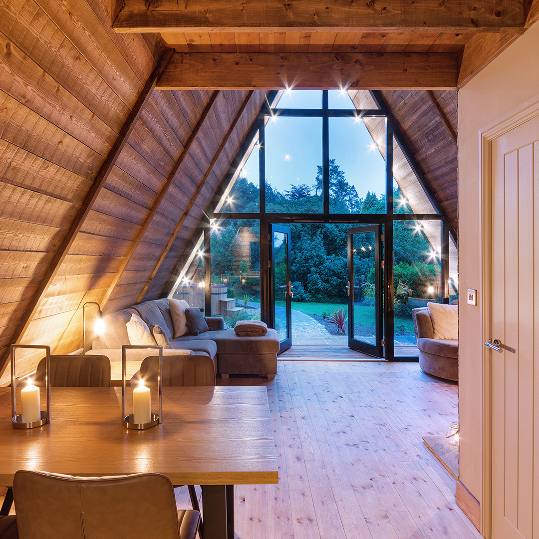 A-Frame garden building interior