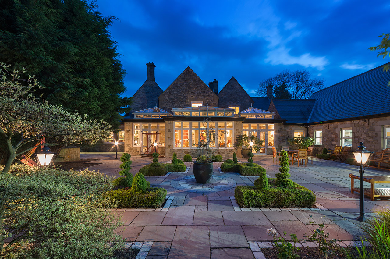 Residential property at dusk