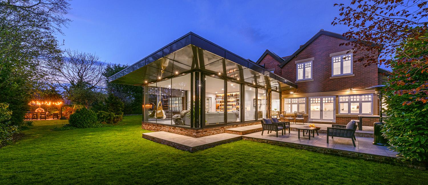 Exterior of a residential property at dusk