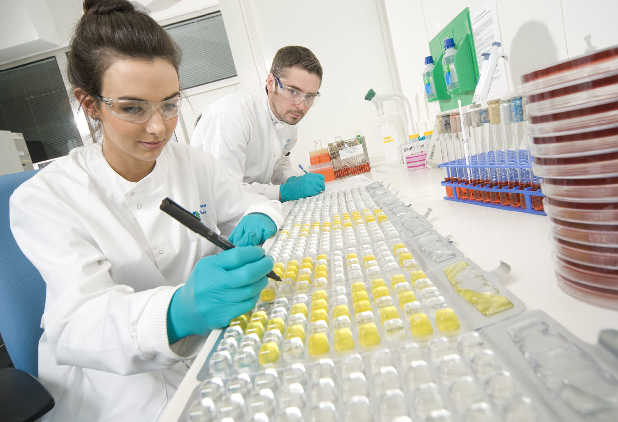 People working in a science lab
